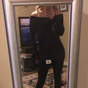 Brown off shoulder top